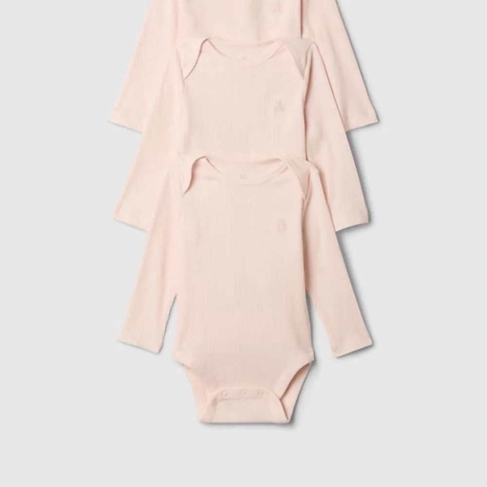 GAP Soft Pink Long Sleeve Bodysuit Set onesie